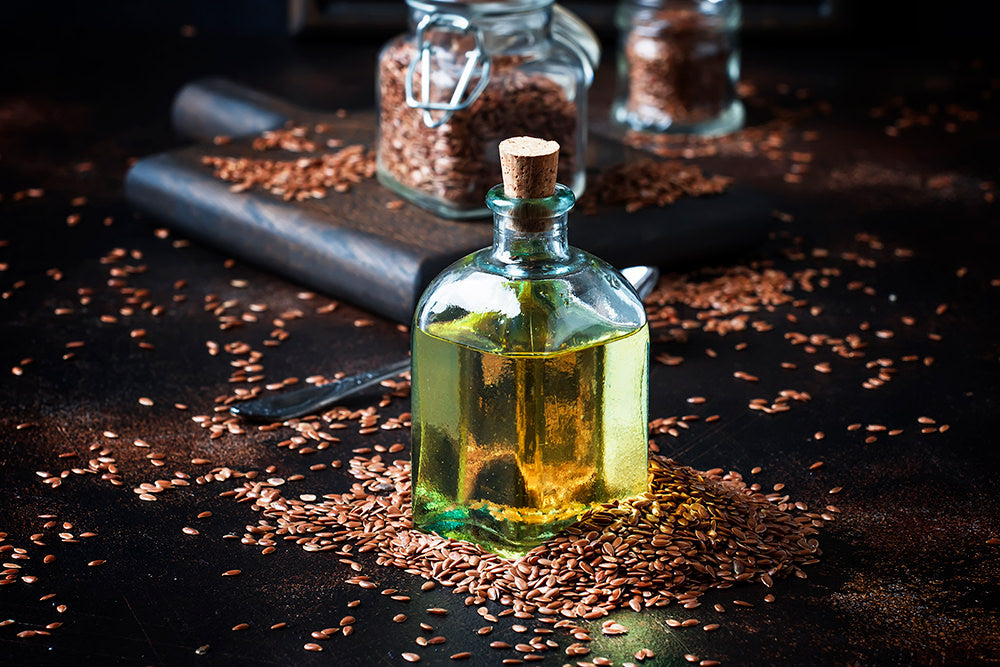 Cold-Pressed Flaxseed Oil<br> (ALA – Alpha-Linolenic Acid)